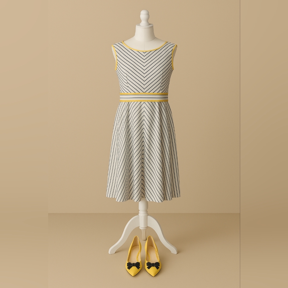 Striped Yellow and White Dress